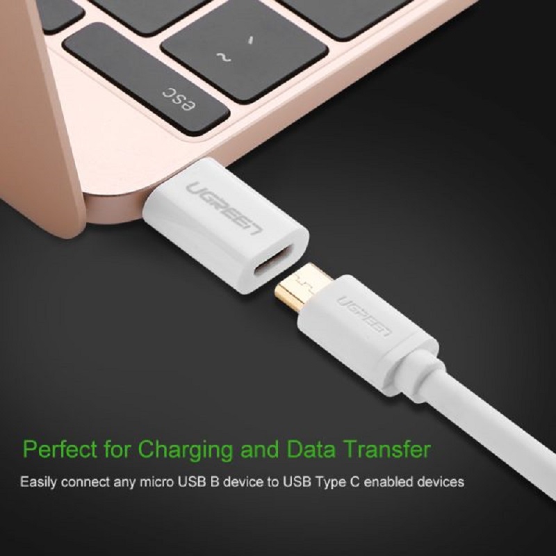 Ugreen 30154  Đầu chuyển đổi USB TYPE C sang MICRO USB vỏ nhựa.